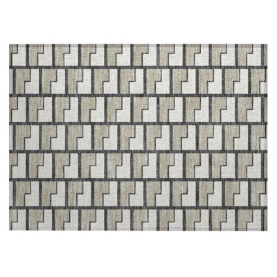 Machine Washable Indoor/Outdoor Lipman ACN2416 Geometric Rug