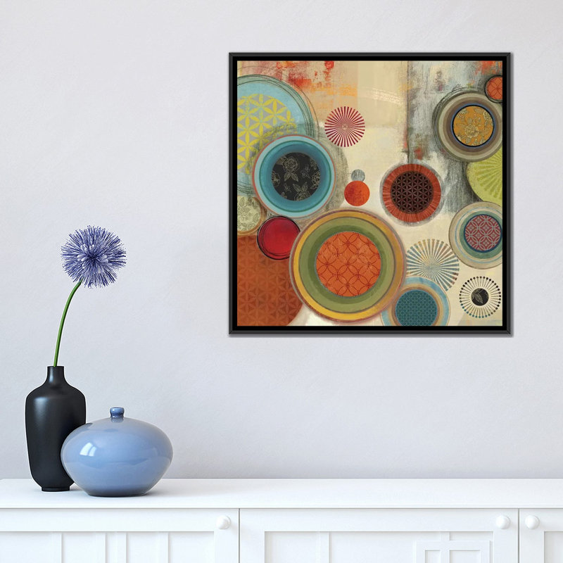 «Motions I», reproduction sur toile, H 18 po x l 18 po x P 1,5 po, Toile encadrée noire, Pas de tapis