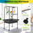 Mobile Bird Activity Center with Ladders, Toy Hooks & Rolling Casters, 64''
