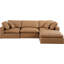 Canapé modulaire réversible de 120 po en similicuir de large avec repose-pieds-87141376