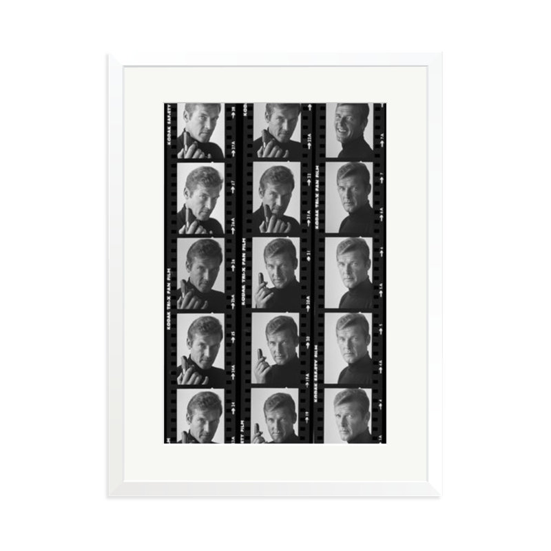 Roger Moore Contact Sheet, White, 31" H x 23" W