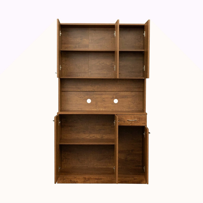 70,87 po de hauteur avec garde-robe et armoire de cuisine, avec 6 portes, 1 tablette ouverte et 1 tiroir pour la chambre à coucher