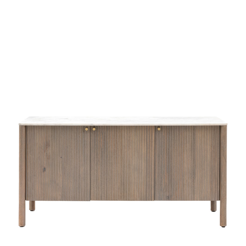 Nasyah Solid Wood and Marble Top Sideboard 152 cm