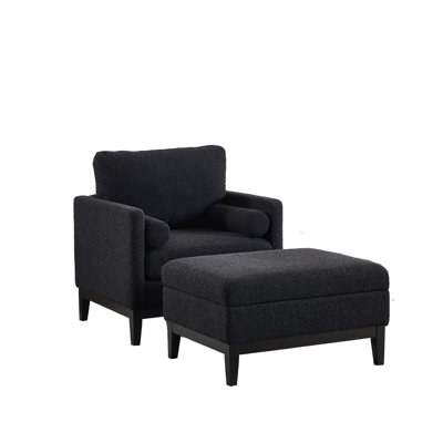 Fauteuil d'appoint avec repose-pieds avec rangement Boucle