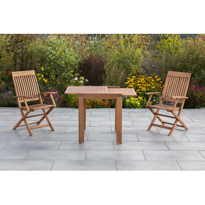Choteau 2 - Person Wood Patio Dining Set with Rectangular Table