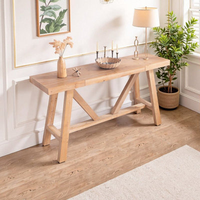 Console en bois à structure en A pour le vestibule, le couloir ou le salon