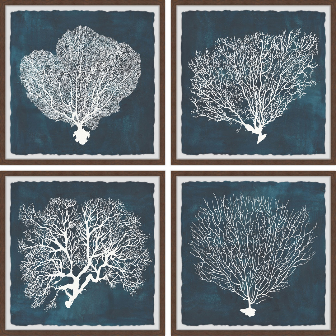 " Inverse Sea Fan V " 4 - Pieces Marmont Hill 