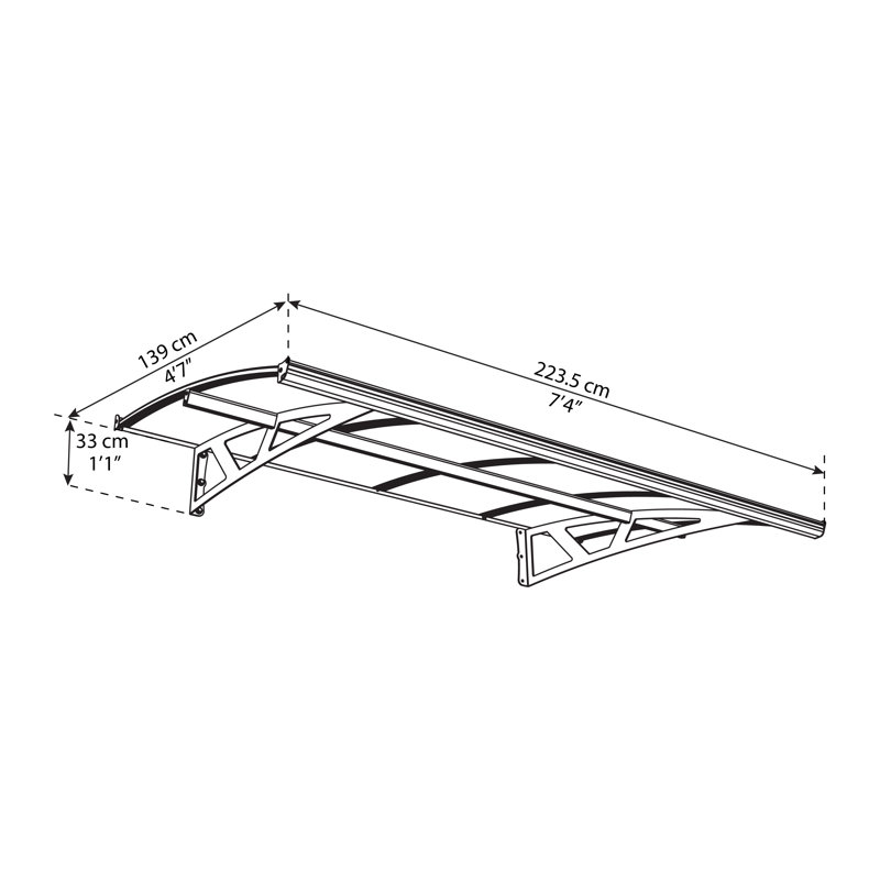 2m W x 1.5m D Door Canopy