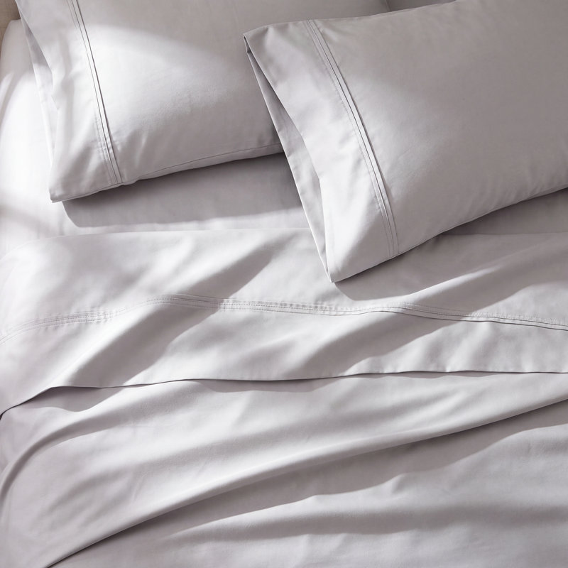 Kal 100% Cotton Sheet Set, King, Arctic White