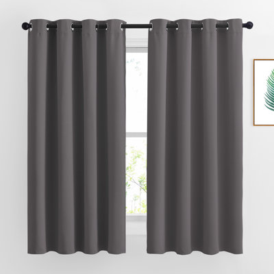 Bedroom Room Darkening Curtains Triple Weave Microfiber Grommet Top Thermal Insulated Solid Room Darkening Panels/Drapes for Living Room