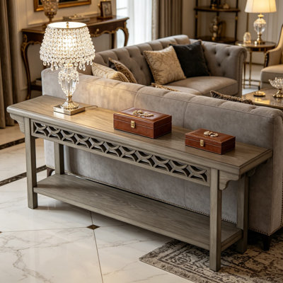 Console en bois massif avec rangement, canapé-lit étroit de style campagnard pour le vestibule et le couloir du salon, table d'appoint longue et durable