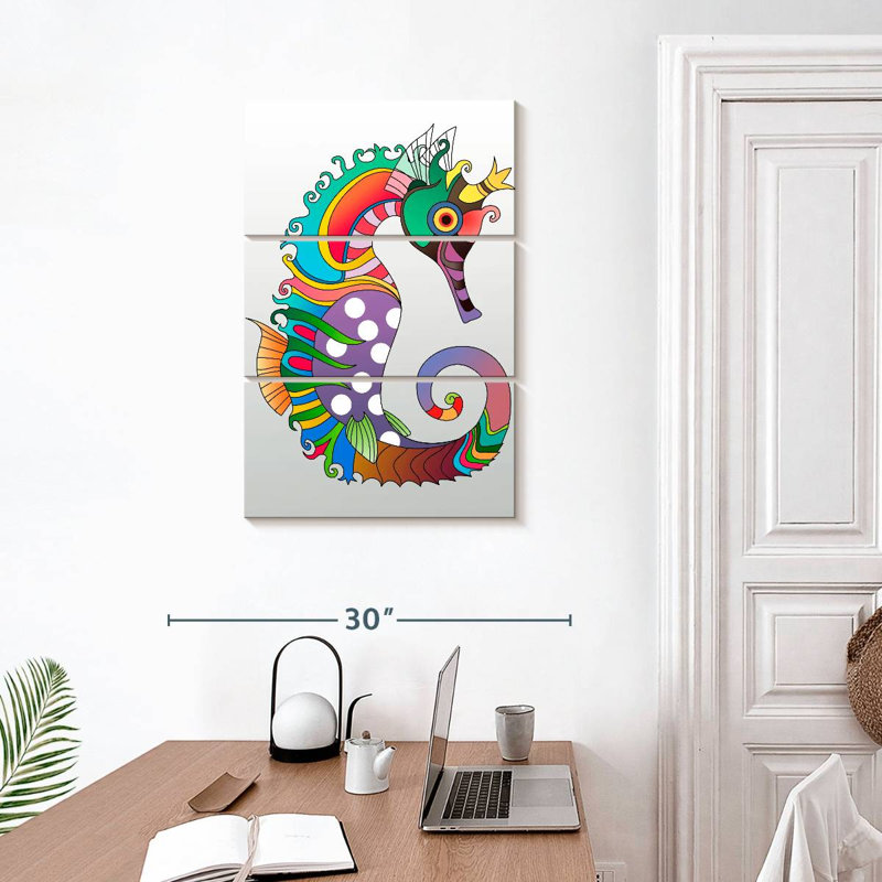 Hippocampe coloré Brampt, H 32 po x l 20 po