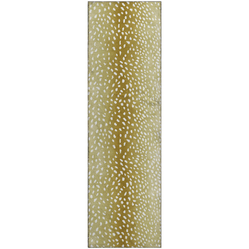 Premium Machine Washable Merilou AMF44 Gilded Rug, Runner 2'3" x 7'6"