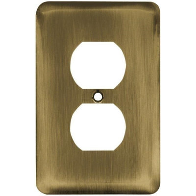 Stamped Round 1-Gang Duplex Outlet Wall Plate