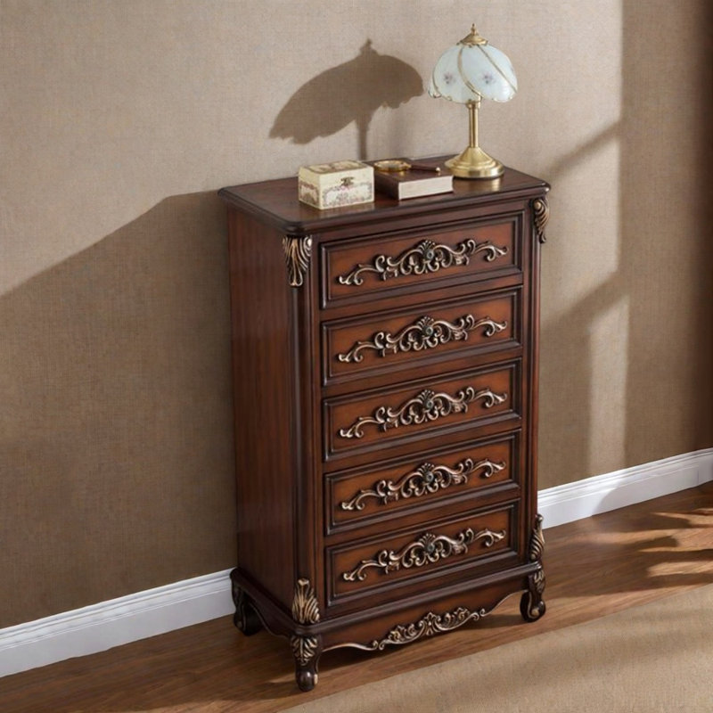 Commodes décoratives rétro en bois patiné, Brun