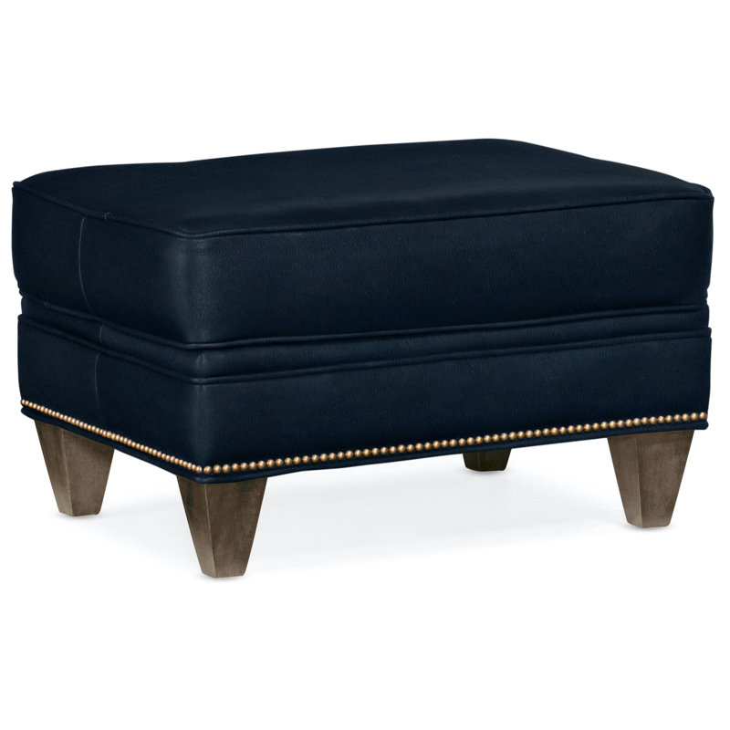 Reddish Ottoman, French Natural, Cobblestone, Aline Light Gray Stonewash Genuine Leather