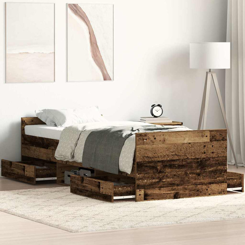 Marlow Home Co. Bed Frame With Headboard And Footboard, Sonoma Oak, Double (4'6)