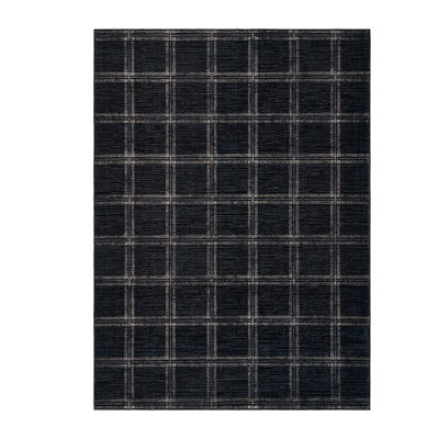 Washable Modern Rug Soft Plaid Carpet with Non-Slip Backing, Stain-Resistant Low Pile Floor Mats, Easy Cleaning Geometric Indoor Tug for Living Room, Nursery, Office