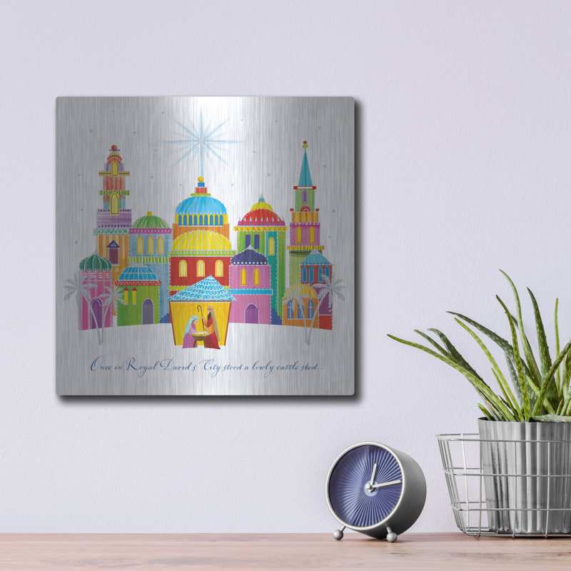  «Colorful City» par Elle Media Group SA, art mural en métal, 12 po x 12 po, H 12 po x l 12 po