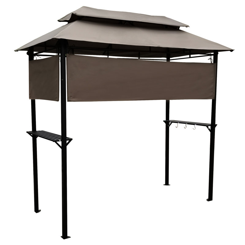 Abri de jardin 8 X 4 pi avec structure en acier et toit - Échappement de fumée, imperméable, espace de fête extérieur