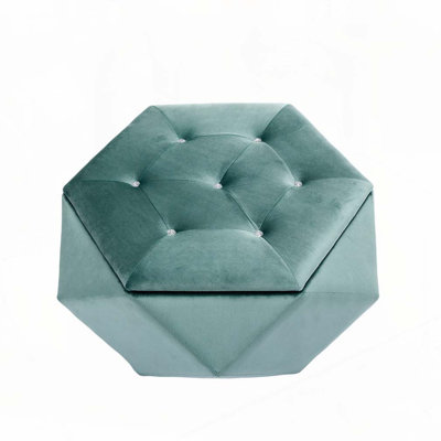 Velvet Fabric Tufted Storage Ottoman