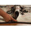 Tapis floral en soie noire 5 x 7