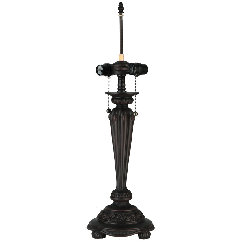 26.5" Mahogany Bronze Stained Glass Table Lamp