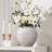 10.7" Mottled Gray Cement Globe Vase, Round Decorative Accent for Home Decor