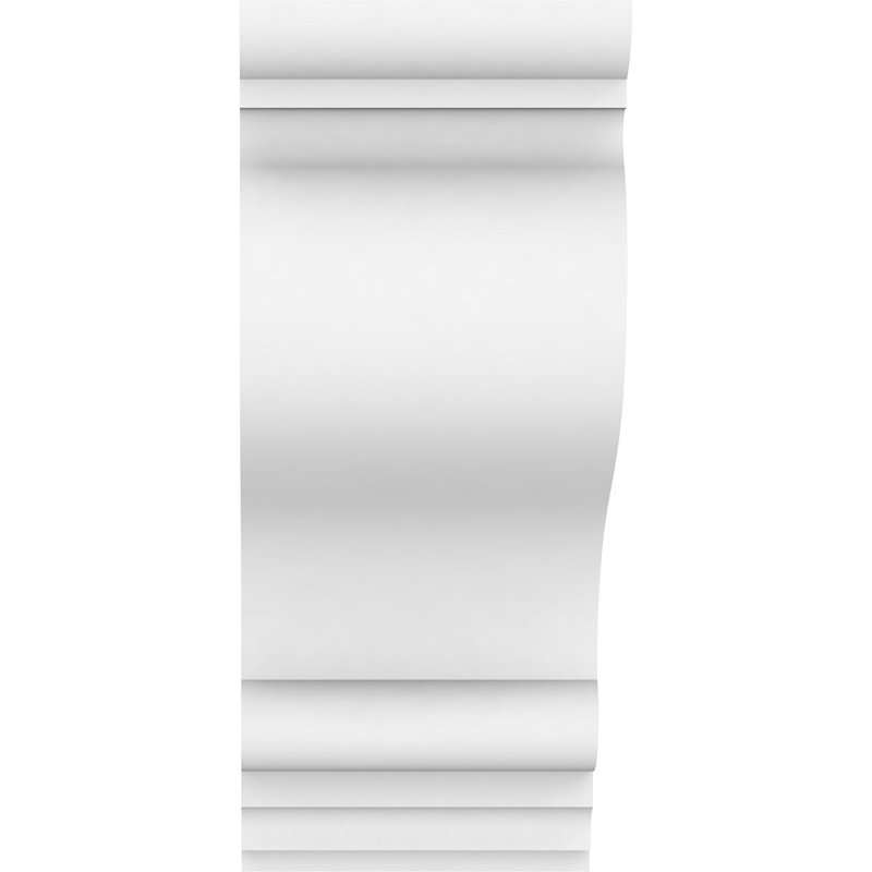 Corbeau en uréthane standard à volutes standard, brun clair apprêté, H 10 po x l 3 po x P 6 po