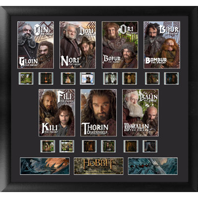 «The Hobbit Dwarves Montage FilmCells», art mural encadré en édition limitée