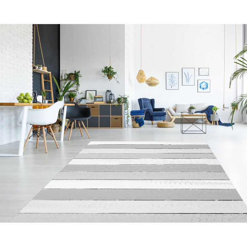 Helmer Vinyl Machine Printed Area Rug, Rectangle 3'3.4" x 4'4.4"
