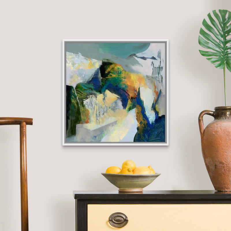 Reproduction d’art sur toile, "iceberg" par Emilia Arana, H 22 po x l 22 po x P 1,75 po, Cadre blanc