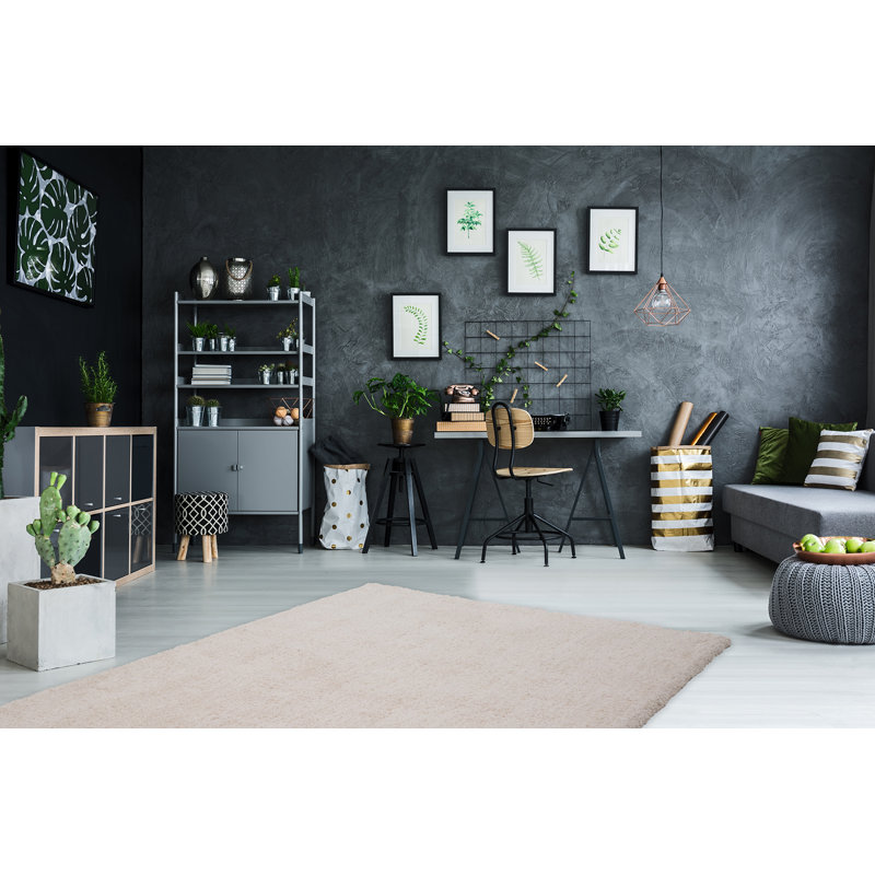 Mia Solid Colour Hand Woven Shag Area Rug, Rectangular 120 x 170cm