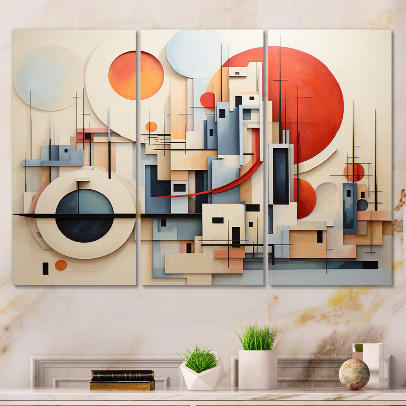 Ensemble de décorations murales Constructivism, H 28 po x l 36 po x P 1 po