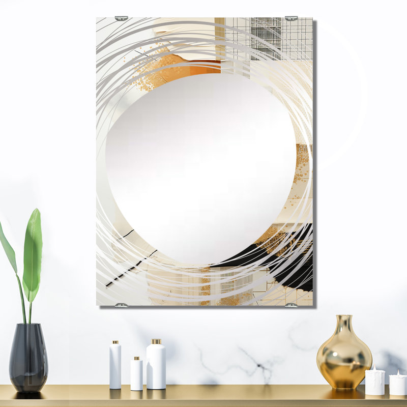 Valdez - Miroir mural à grand collage abstrait MIR131712, 32 po x 24 po