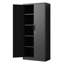 Armoire de rangement en métal pour le garage, armoire verrouillable en acier noir avec portes et tablettes, grands classeurs pour les systèmes de rangement de garage, classeur verrouillable pour le bureau personnel, salle de classe / garde-manger