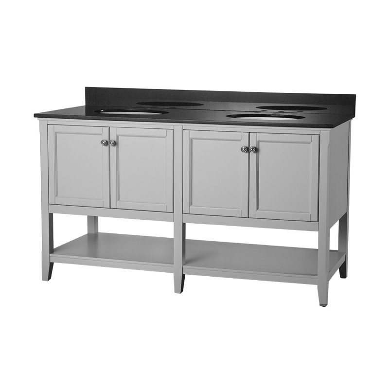 Auguste 60'' Double Bathroom Vanity Base Only, Gray
