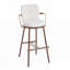Tabouret de bar d'intérieur rembourré avec structure en métal et finition noyer, ensemble de 2