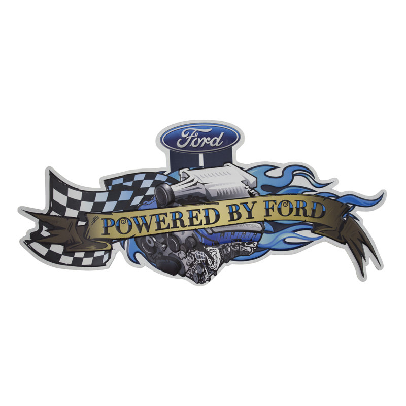 Powered by Ford Blue and Black Metal Wall Decor