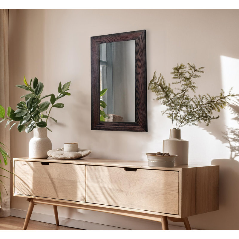 Miroir en bois franc Lark Manor ™ Ozark, 33 po x 18 po, Cerise noir