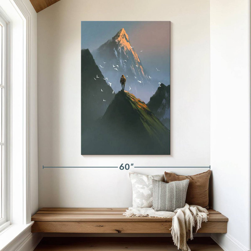 Senne Man On Mountain, 48" H x 32" W