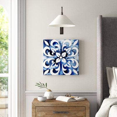 Cobalt Tile II by Grace Popp - Wrapped Canvas Print