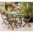 Wood Folding Table 43.5'' - Water Outdoor Feature Weather & Resistance, Grey, Slatted, Compact Storage