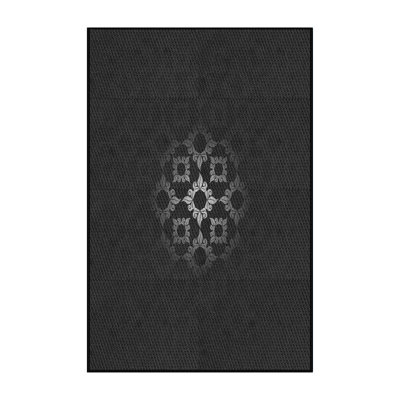 Tapis décoratif à Damas noir