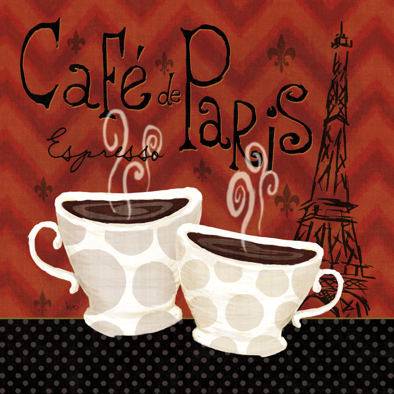 «At the Cafe II» par Véronique Charron, reproduction d'art sur toile tendue, H 30 po x l 30 po