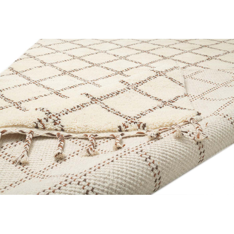 Mick Geometric Wool Hand Woven Area Rug, Rectangle 170 x 240 cm