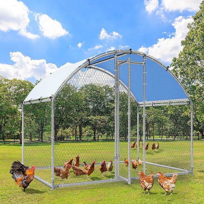 Erve 250 Square Feet Chicken Coop with Chicken Run For Up To 1 Chickens