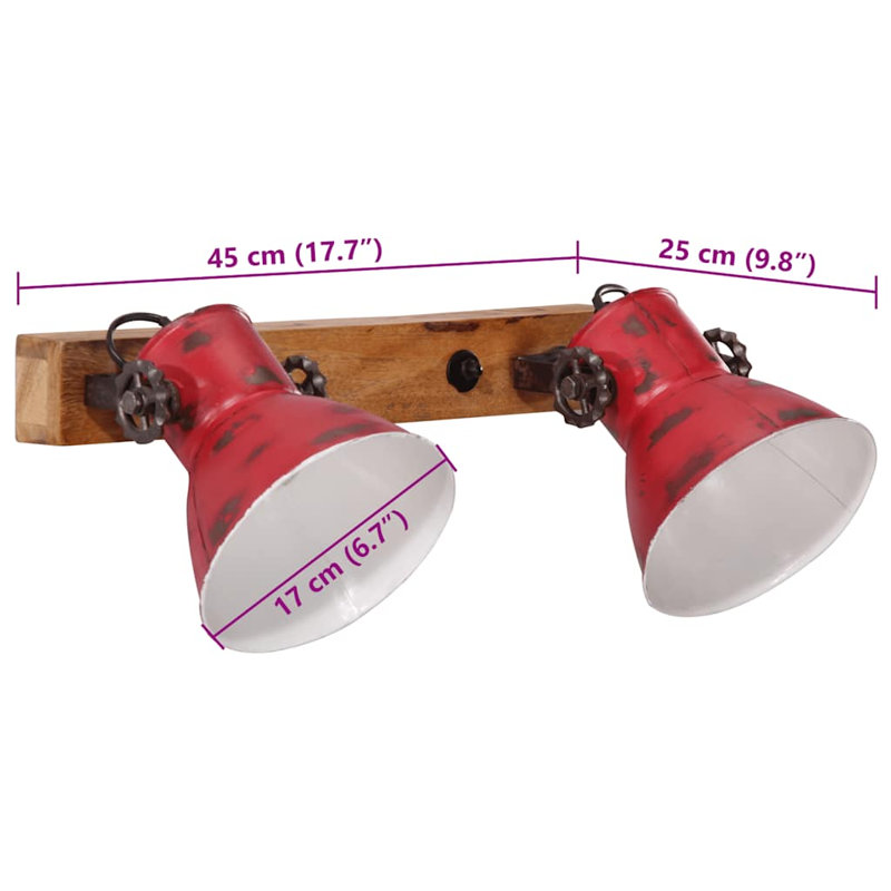 Spotlight, Unavailable cm H x 45 cm W x 25 cm D, Distressed Red, 2, 28