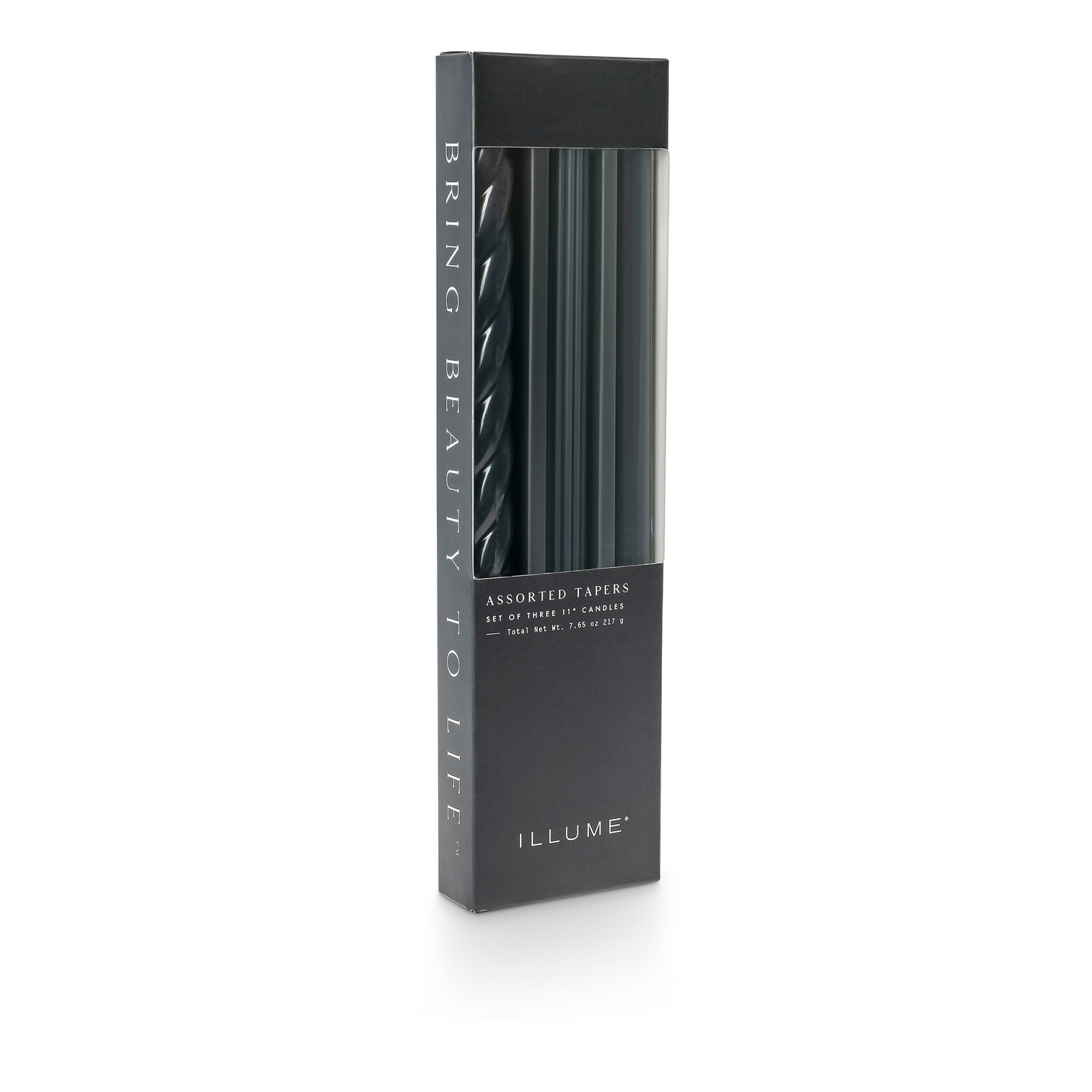 ILLUME Beautifully Done Unscented Assorted Candle Tapers 3-Pack, Blackberry Absinthe