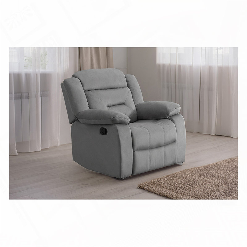 Fauteuil inclinable manuel en velours, Gris foncé